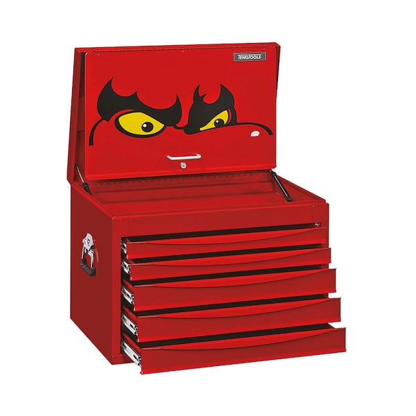 8 Series Top Box, 5 Drawer, Red, Steel, 26 in W x 18 in D x 19 in H